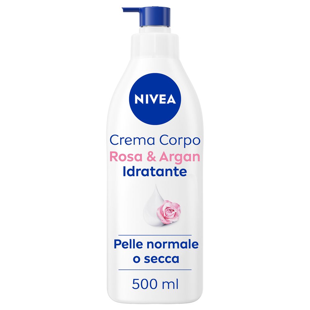 Nivea Crema Corpo Idratante Rosa & Argan 500 ml, idratante corpo 72h p