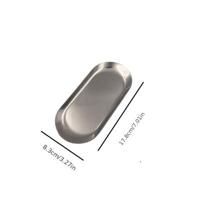 TEMU Versatile Stainless Steel Tray For Photos, Aromatherapy Candles & Jewelry - Fireproof - Decor Image