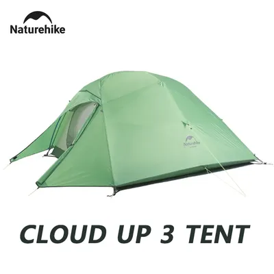 Naturehike Cloud Up 3 Ultralight Tent 3 Person Waterproof Outdoor Hiking Beach Tent 20D 210T Nylon Backpacking Camping Tents