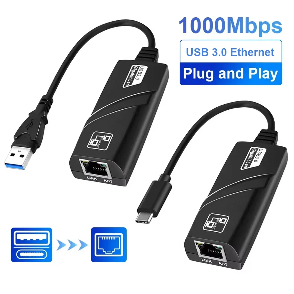10/100/1000Mbps USB 3.0 Scheda di rete cablata USB a Rj45 Lan Ethernet Convertitore adattatore Gigabit per PC portatile MacBook Accessori