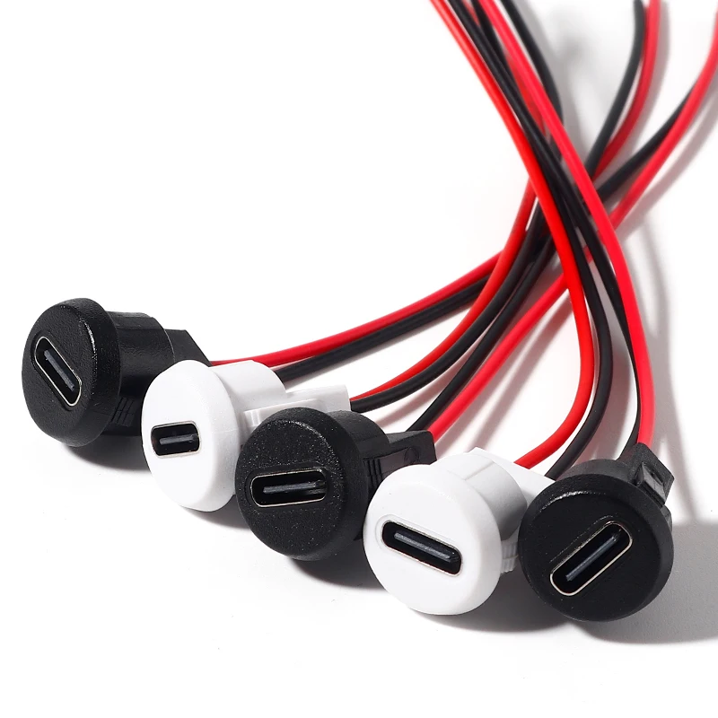 1-10 pz Tipo-C Femmina 2 Pin USB Tipo C Connettore Femmina Presa Jack Impermeabile Porta di Ricarica Veloce 3A USB-C Presa di corrente del Caricatore