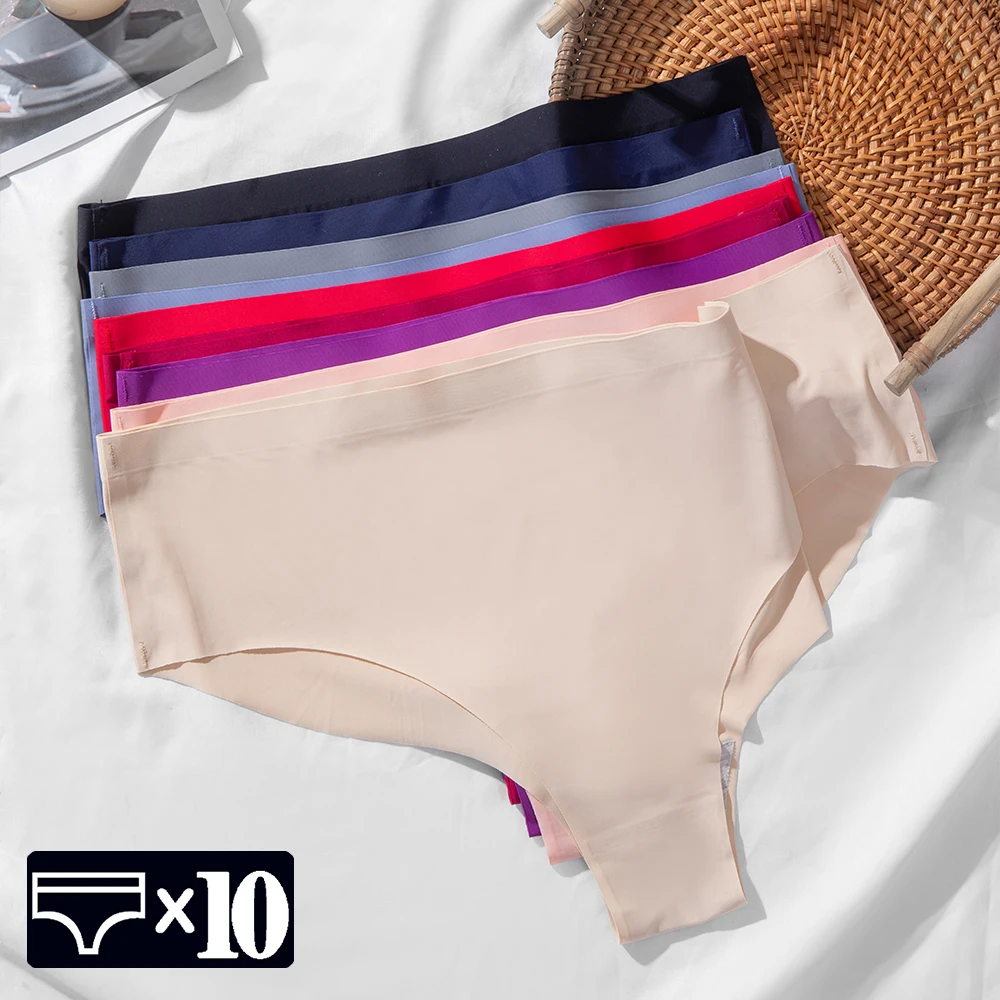 Warme Schritte 10 teile/satz Frauen Höschen sexy Frau Unterwäsche nahtlose g String Riemen Eis Seide weibliche Tanga weiche Dessous 10 Stück Image