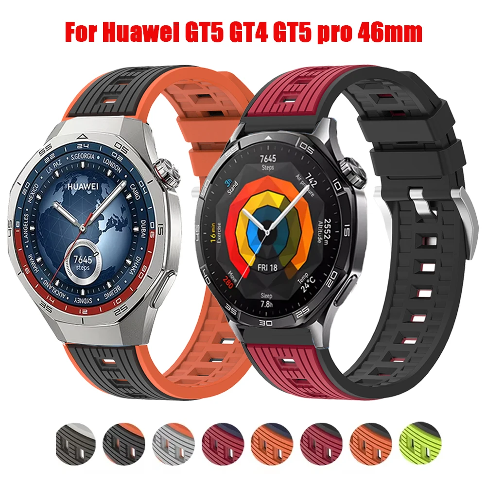 Silikon Band Für Huawei Uhr GT5 GT5 Pro GT4 GT3 46mm GT2e Sport Armband Armband Für Huawei Uhr Uhr 3 4 3Pro 4Pro Armband Image