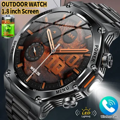 LIGE Herren Smartwatch 5.2 Bluetooth Anruf One Click Connection Uhr IP67 Wasserdicht 800mAh Akku für Android IOS Smart Watch