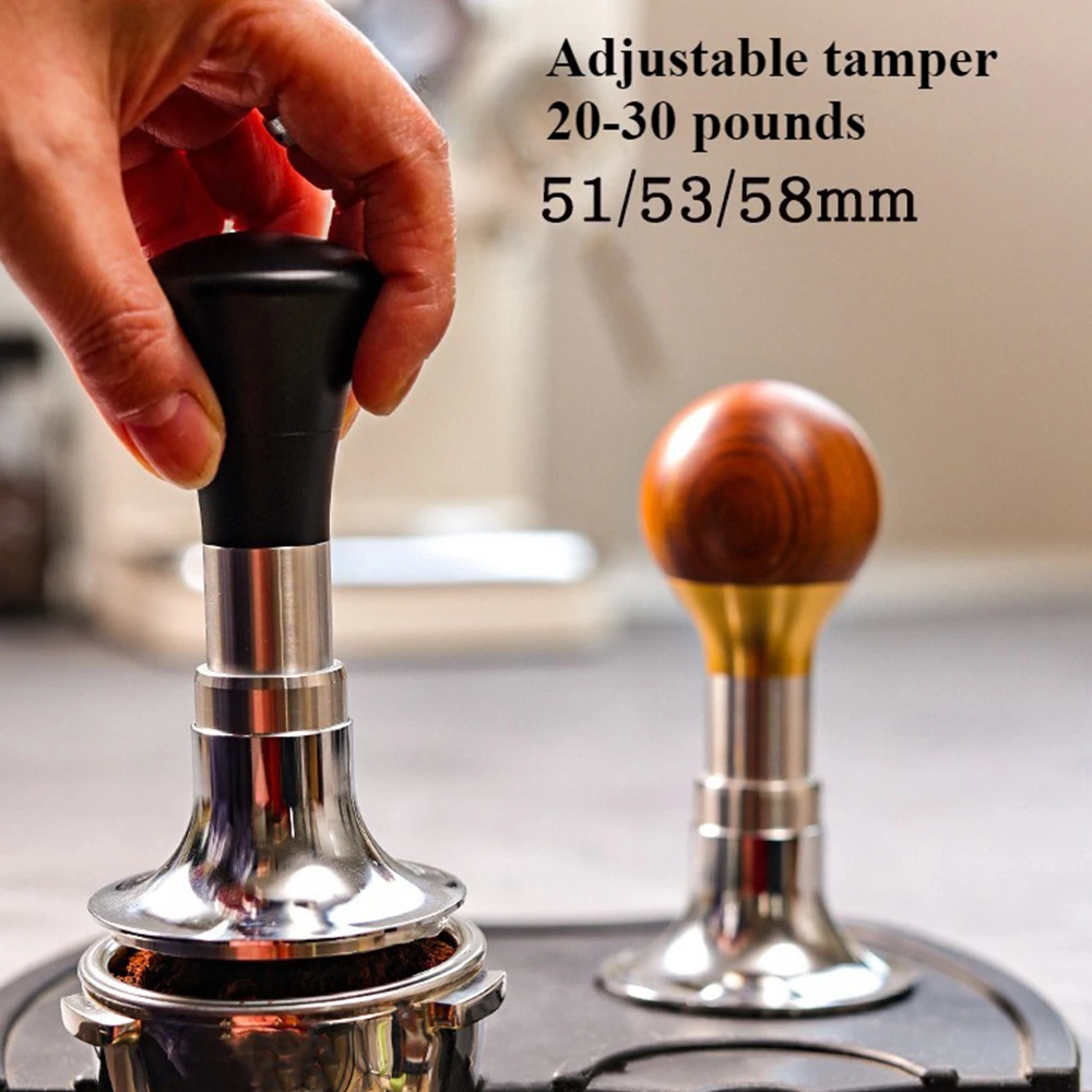 Kaffee Tamper 20-30lb Konstantdruck Kalibrierte Doppelfeder 51mm 53mm 58,5mm Espressomaschine Zubehör Barista Werkzeuge Image