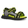Sandale GEOX "J SANDAL AIRADYUM BO", Kinder, Gr. 28, grau (grau, grün), Textil, Synthetik, sportlich, Schuhe, Trekking Sandale, Sommerschuh, Klettschuh mit farbiger Innensohle