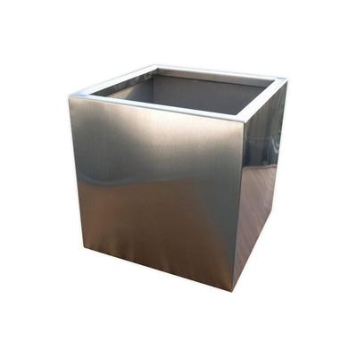Köhko® Designer-Blumenkübel aus Edelstahl VIVO 46 x 46 x 38 cm matt gebürsteter Pflanztopf eckig & Image