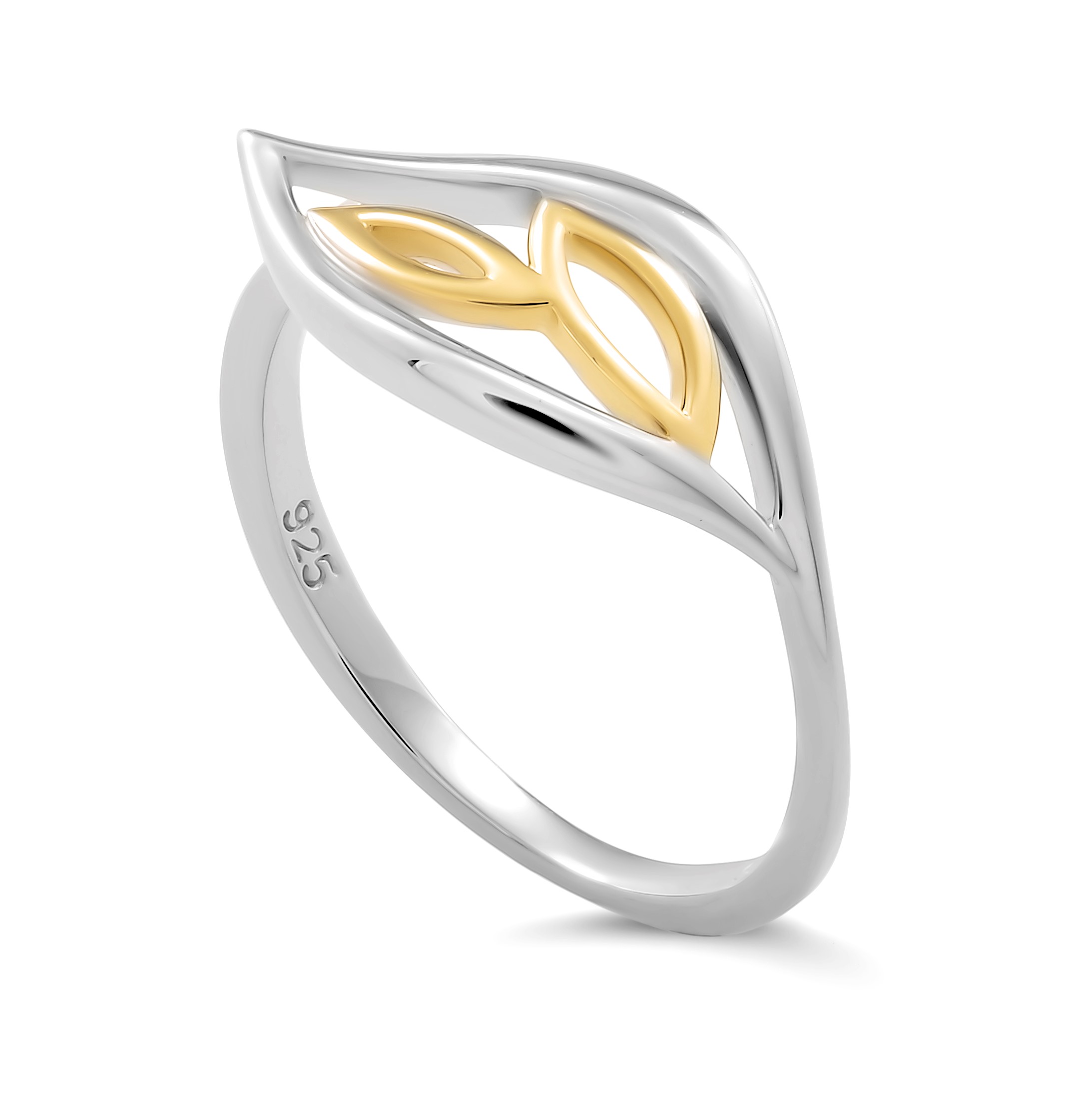 Orphelia 'Charlotte' Damen-Ring aus 925er Sterlingsilber – Silber/Gold ZR-7523 Image