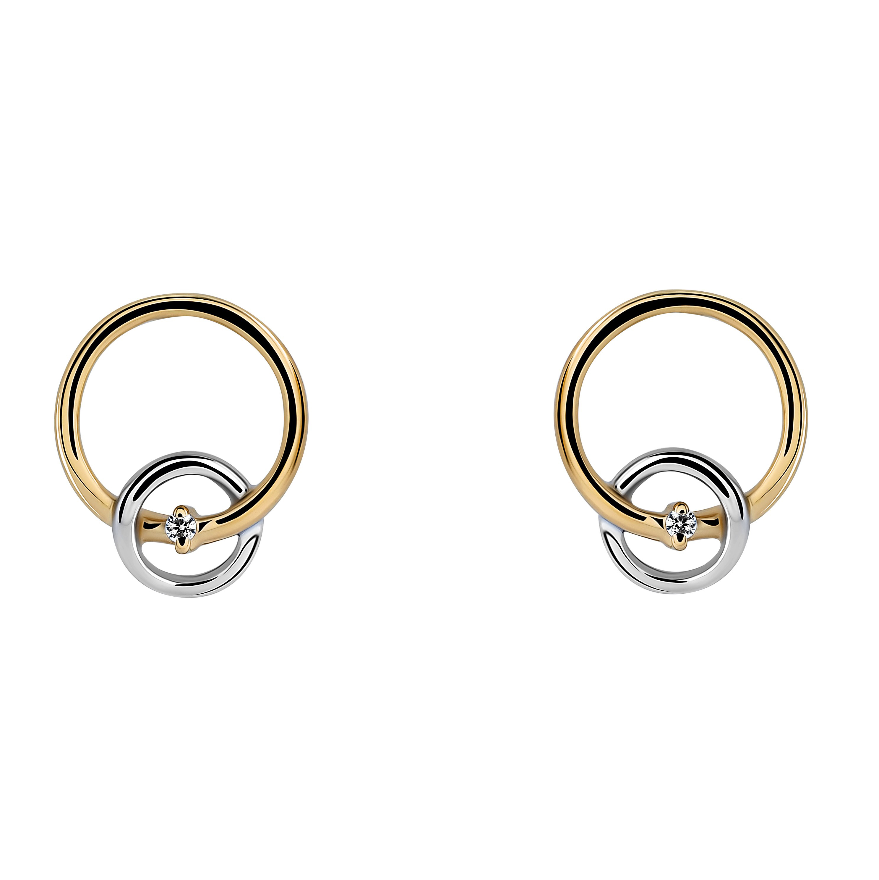 Orphelia 'Antoine' Damen Ohrringe aus 925 Sterling Silber - Silber/Gold ZO-7503/1 Image