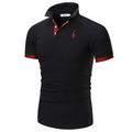 Per uomo Polo Maglia da golf Casuale Sportivo Classico Manica Corta Essenziale Blocco di colori Cervo Bottoni Davanti Estate Primavera Vestibilità regolare Marrone Scuro Grigio scuro Nero Bianco