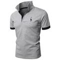 Per uomo Polo Maglia da golf Casuale Sportivo Classico Manica Corta Essenziale Blocco di colori Cervo Bottoni Davanti Estate Primavera Vestibilità regolare Marrone Scuro Grigio scuro Nero Bianco