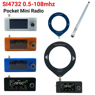 SI4732 0.5-108mhz Pocket Mini Radio LSB USB AM FM FM/AM Radio with 2pcs Antenna All Band Radio
