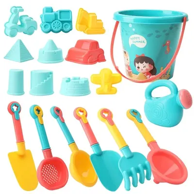 18PCS Beach Toy Set Bucket Seaside Children Play Water Tool Car Digging Sand Shovel Outdoor Play