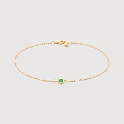 Gold Siren Mini Gemstone Chain Bracelet Emerald