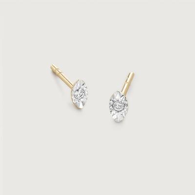 Gold Marquise Diamond Stud Earrings Lab Grown Diamond