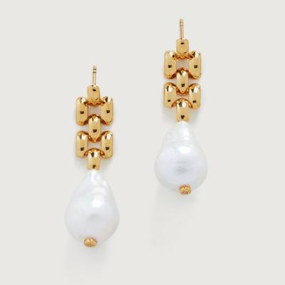 Gold Heirloom Baroque Pearl Cocktail Earrings Pearl