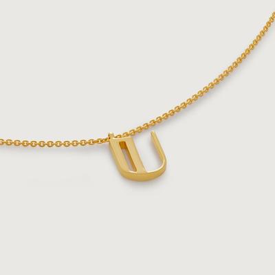 Gold Initial U Chain Necklace