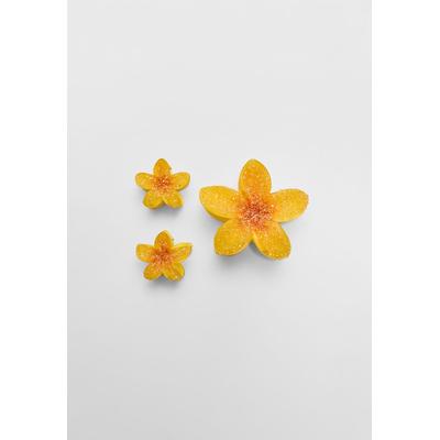 Stradivarius Set of 3 floral hair clips CORN YELLOW OS