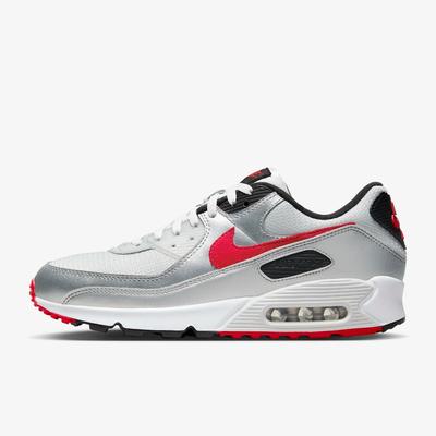 Nike Shoes | [New] Men's Nike Air Max 90 Shoes Dx4233-001 | Color: Black/Red/Silver | Size: Various