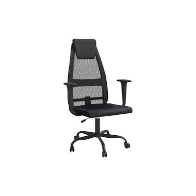 vidaXL Bürostuhl Höhenverstellbar Schwarz Netzstoff und Kunstleder Image