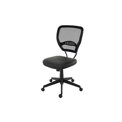 Mendler Profi-Bürostuhl Seattle, Chefsessel Drehstuhl, 150kg belastbar, Kunstleder ~ schwarz ohne Armlehnen Image