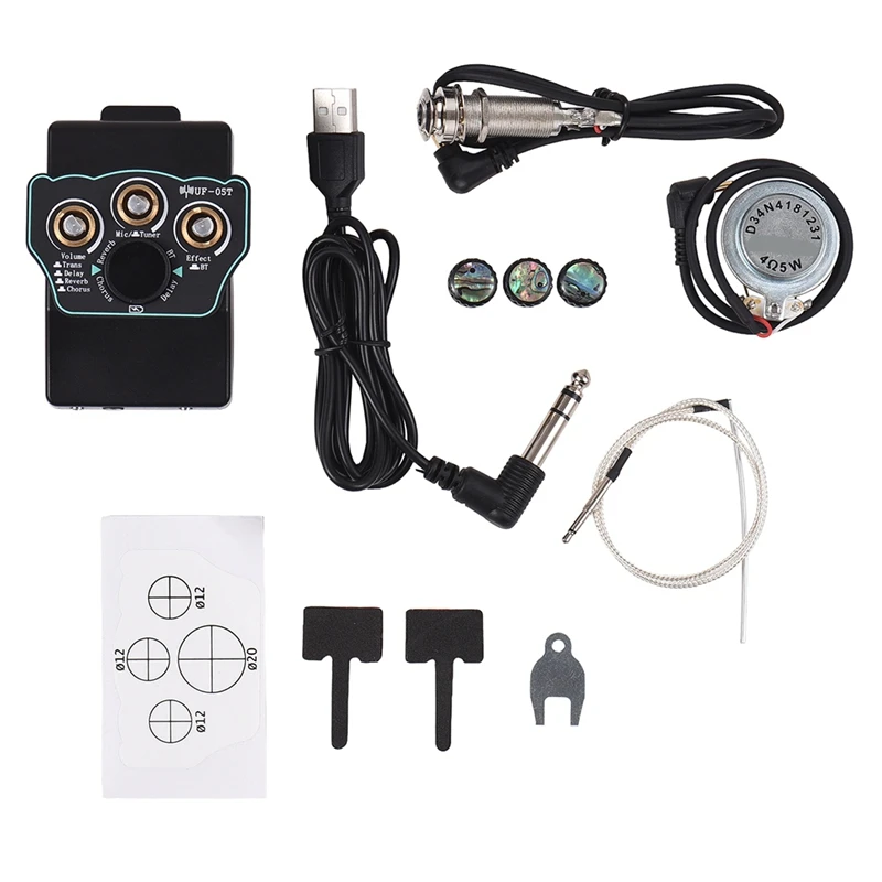 Gitarren-Tonabnehmer, klassischer Gitarren-Tonabnehmer, Vibrations-Tonabnehmer, BT-Begleitung, Resonanz-Tonabnehmer, 3-Band-EQ, Equalizer, Akustik Image