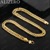 ALIZERO 18 Karat Gold Halskette 10 mm Geometrie Kette Halsketten 20 Zoll Mann Frauen Edlen Schmuck Großhandel Persönlichkeit Mode Hip Hop