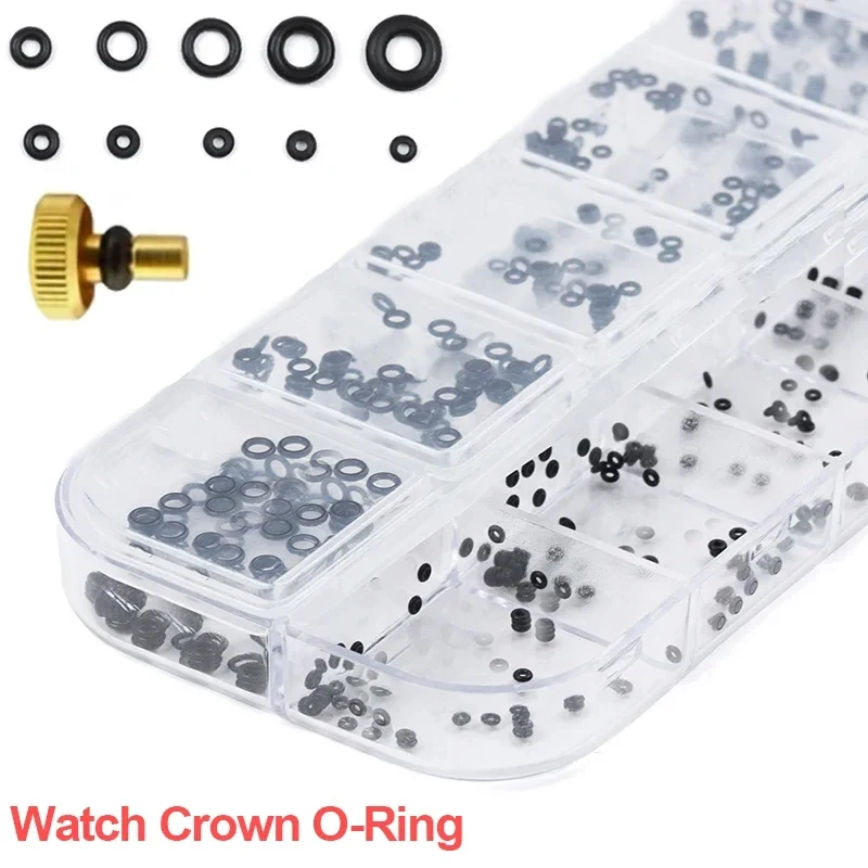 Neue Mini Gummi Unterlegscheibe O-Ring Uhr Krone Wasserdichte Uhren Dichtungen Uhr Krone Dichtungen Uhr Reparatur Werkzeuge Uhrmacher werkzeug Image