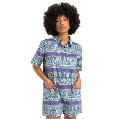Jerseykleid QUIKSILVER "Pansy", Damen, Gr. XS, US-Größen, aqua sky global heat 32x32, 100% Baumwolle, Kleider Image