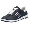 Sneaker RIEKER, Damen, Gr. 38, blau (nachtblau, weiß), Lederimitat, sportlich, Schuhe, Halbschuh, Freizeitschuh, Schnürschuh mit gepolstertem Schaftrand