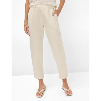 Culotte BRAX "Style MONA S", Damen, Gr. 38, Normalgrößen, beige, 60% Leinen, 40% Viskose, Hosen Image