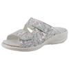 Pantolette WALDLÄUFER "HERIA", Damen, Gr. 7,5 (41), sanftes weiß multi, Nubukleder, geblümt, casual, Schuhe, Sommerschuh, Komfortschuh, Hausschuh in Weite H, mit Klettverschlüsse
