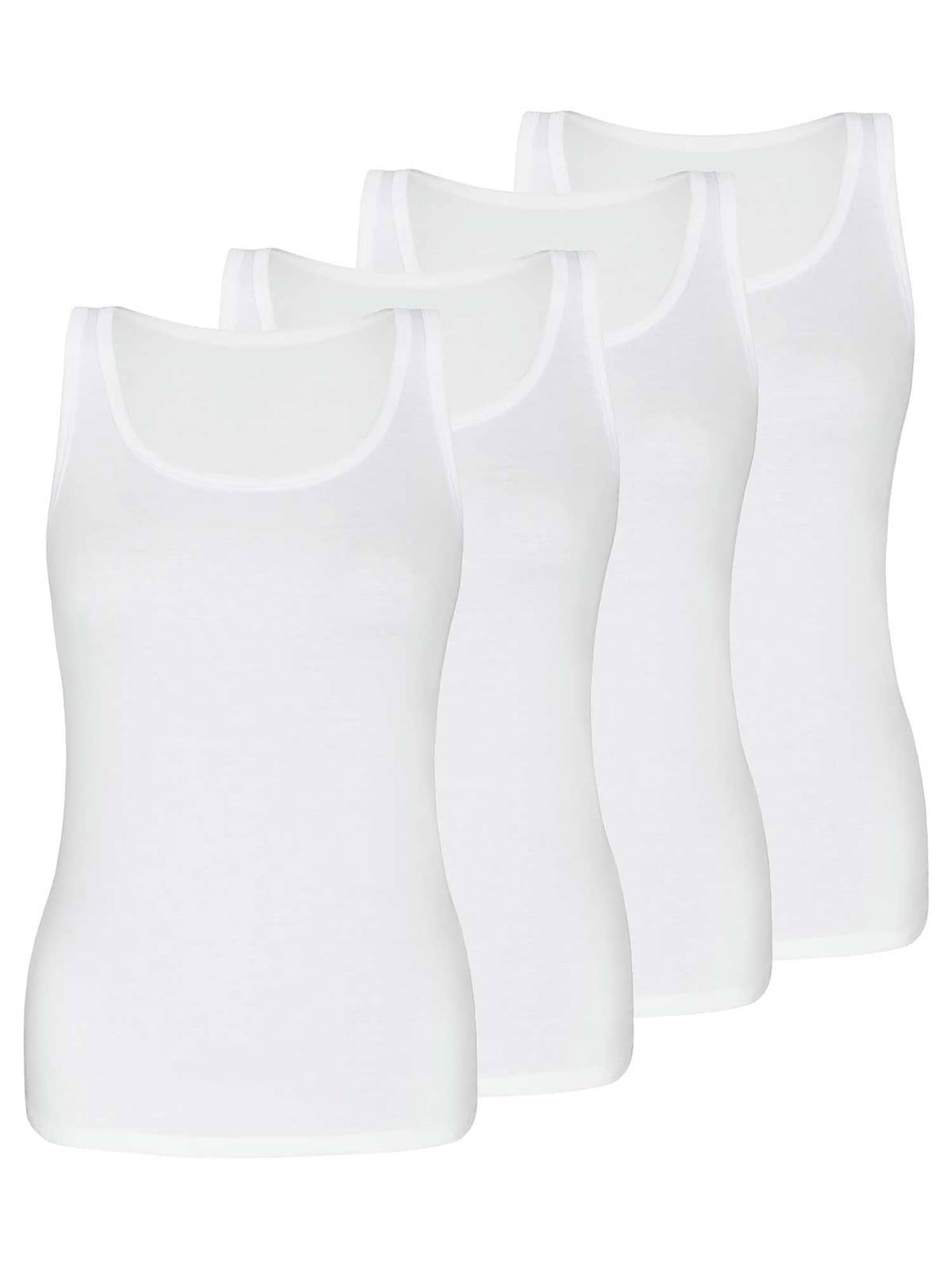 Achseltop SASSA "4er Sparpack Top LOVELY SKIN", Damen, Gr. 44, N-Gr, weiß (weiß weiß), Obermaterial: 95% Modal CMD. 5% Elasthan EL., Unterhemden