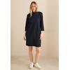 Midikleid CECIL, Damen, Gr. 3XL (48), US-Größen, blau (universal blau), Stoff, 54% Polyester, 38% Baumwolle, 5% Viskose, 3% Elasthan, Strukturmuster, casual, comfort fit knielang, hoch geschlossener Ausschnitt, 3/4-Ärmel Bündchen, Kleider, knielang