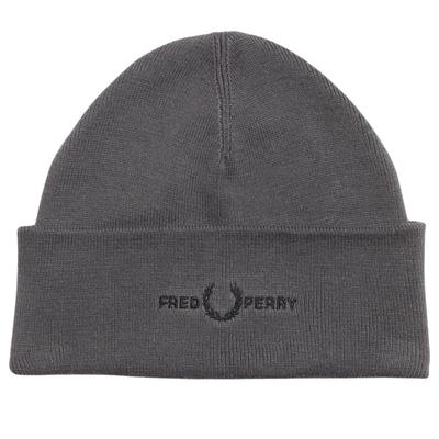 Fred Perry Graphic Logo Gunmetal Grey Beanie Image
