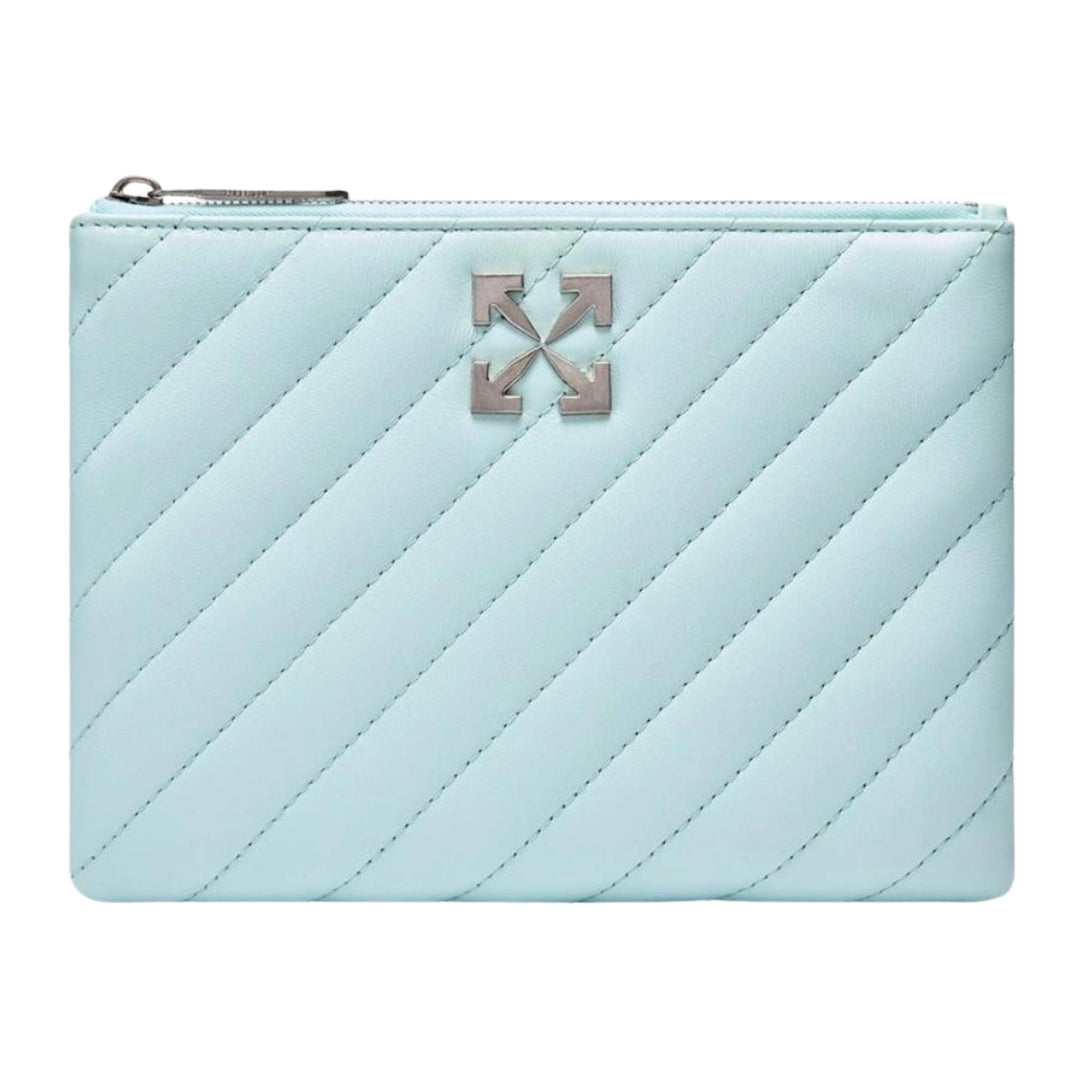 Off-White Jackhammer Flat Pouch Ledertasche in Blau Image