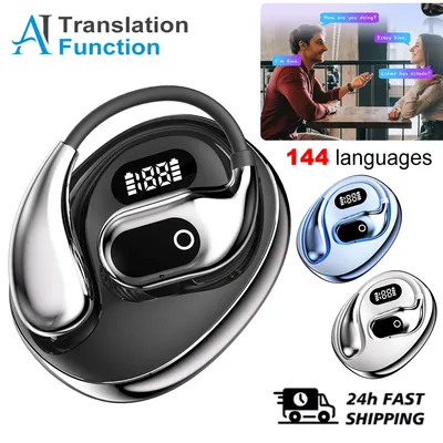Ai Two-Way Real time Translators Earphone 144 Languages Wireless Bluetooth Smart Voice Translator