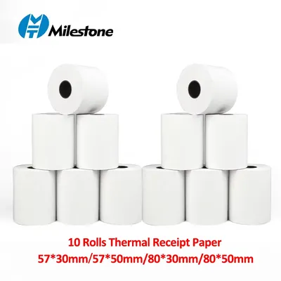 10 Rolls Thermal Receipt Paper Roll 57x30mm 57x50mm 80x30mm 80x50mm POS Printer Paper Cash Register