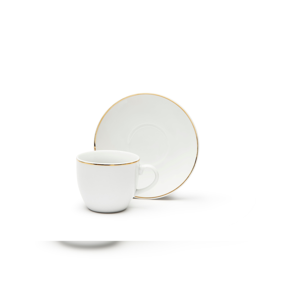 Excelsa Set mit 6 Espressotassen mit Untertassen Gold Porzellan 7 cl Weiß Image