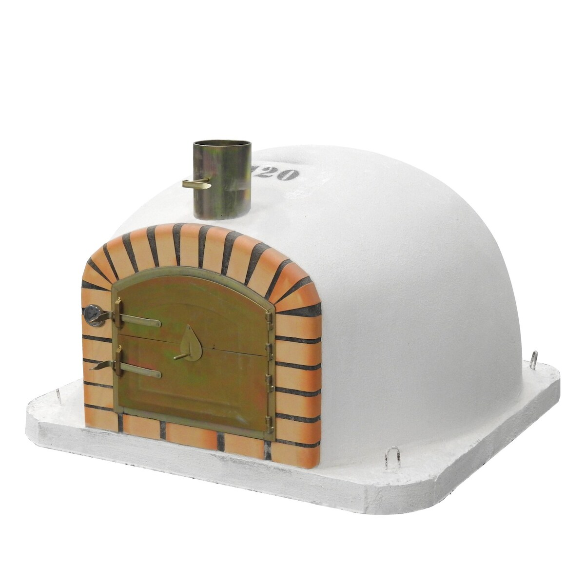 MAESTRO FERRETERO MF - Holzbackofen für den Außenbereich Modell VULCANO (Weiß - 120 x 120 x 91 cm) - Ohne Isolierung Image