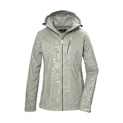 Softshelljacke KILLTEC "KOS 122 WMN SFTSHLL JCKT FLORAL", Damen, Gr. 50, grau (graugrün), Oberstoff: Oberseite: 100% Polyester (recycelt), Rückseite: 100% Polyester, Futter: 100% Polyester, sportlich, Jacken, Softshelljacke: Wind- und wasserdicht,...