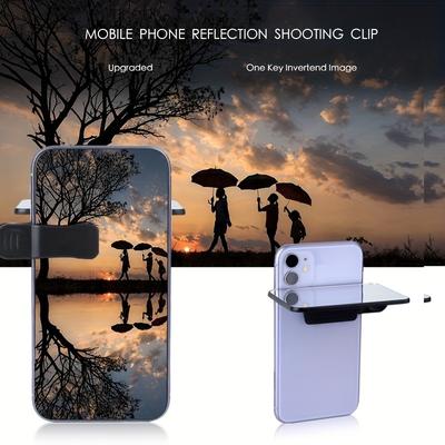 TEMU Smartphone Reflex Shooting Clip - Sky Lens Attachment For Iphone And Smartphones, Plastic Inverted Image Reflector For Travel Selfies And Videos