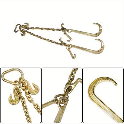 TEMU 3/ 8 X 2 V-type Tow Chain Grab Hook Tractor Car 0900134 Towing Chain Bridle 7800 Lbs Safe Working Load G70 Steel