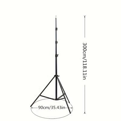 TEMU Adjustable 3-meter Tripod With Laser Level - Iron, Extendable Support Rod Measurements