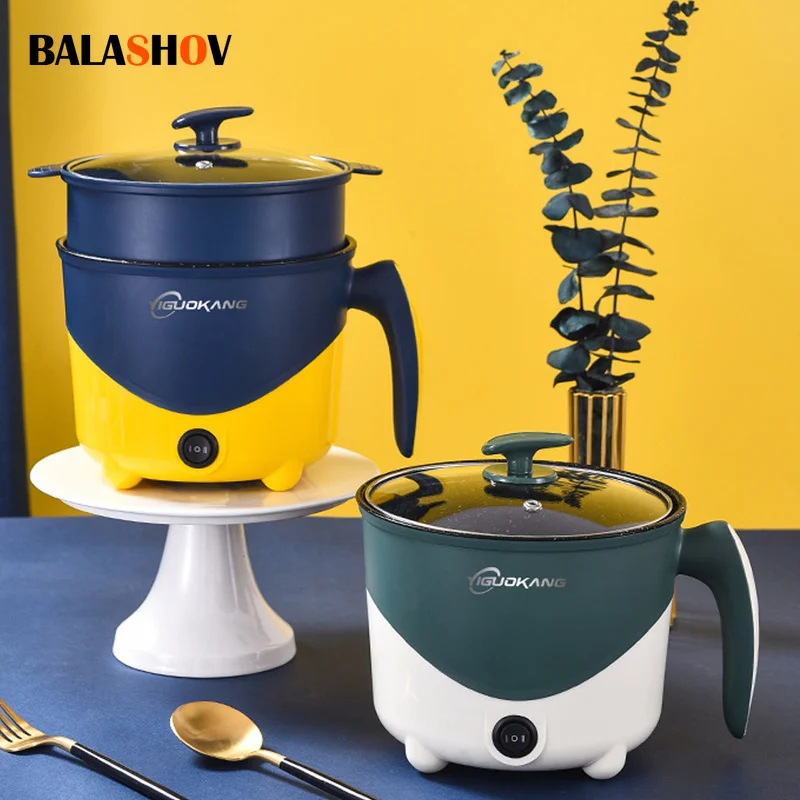 Elektrischer Kochtopf Multifunktions-Antihaftpfanne für 1-2 Personen Hot Pot Doppelschichtiger Elektrischer Reiskocher Image