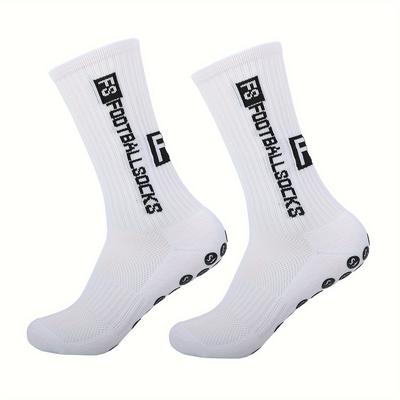 TEMU 1/3 Glue Men's Football Socks Anti-slip Sports Floor Socks Men's Mid-calf Socks Image