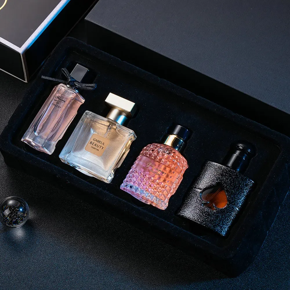 Original Damen-Parfüm-Sets, 100 ml, Geschenkbox, 4-teiliges Set, frischer, anhaltender Duft, Eau de Parfum, Pflanzen-Blumenduft, frisch, moderna