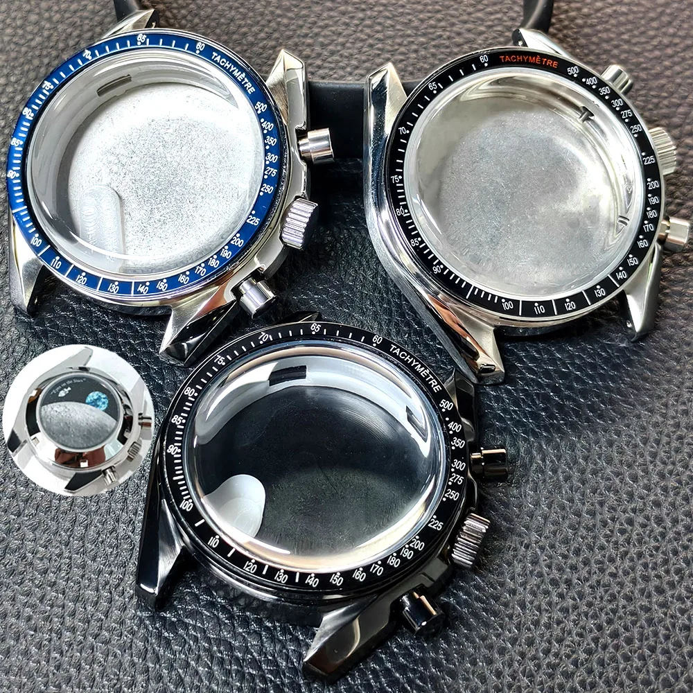 39,7 mm Uhr Edelstahl Mondrückseite Gehäuse FIT VK63 Uhrwerk Gehäuse Uhrenzubehör passend für 20 mm Armbanduhren Image