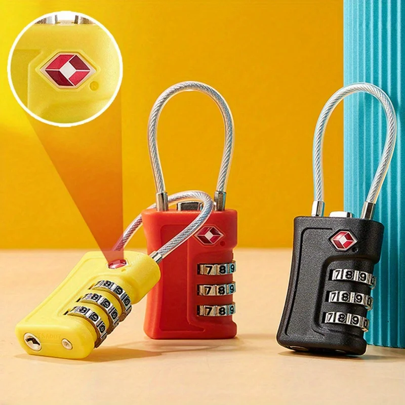 1 Stück TSA-zugelassenes Gepäck-Reiseschloss Aktenschränke Werkzeugkasten Koffer ABS-Stahlkabel Gym Locker Vorhängeschloss Smart Lock Lock Box Image