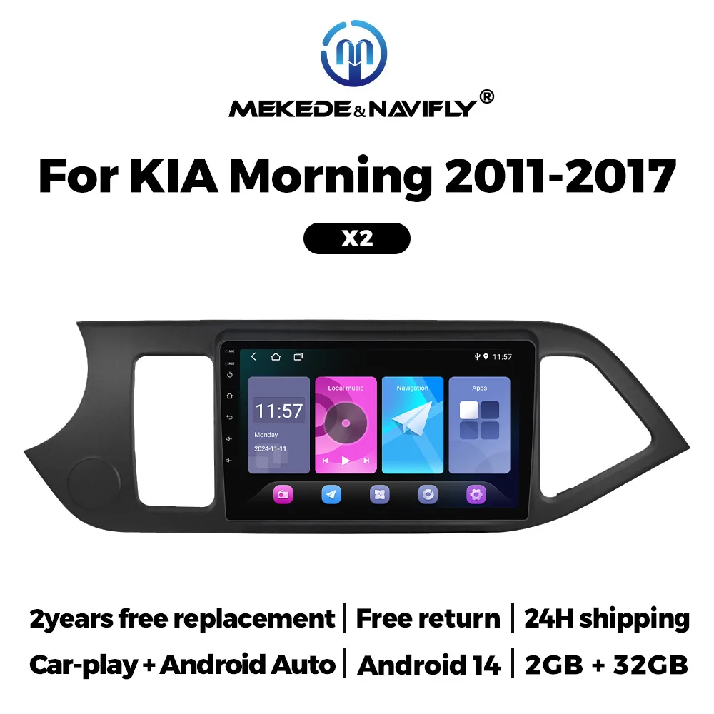 MEKEDE Android14 Auto Rdio All-in-One Für KIA Morgen Picanto 2011 2012 2013 2015 2017 Navigation GPS Wireless Carplay Image